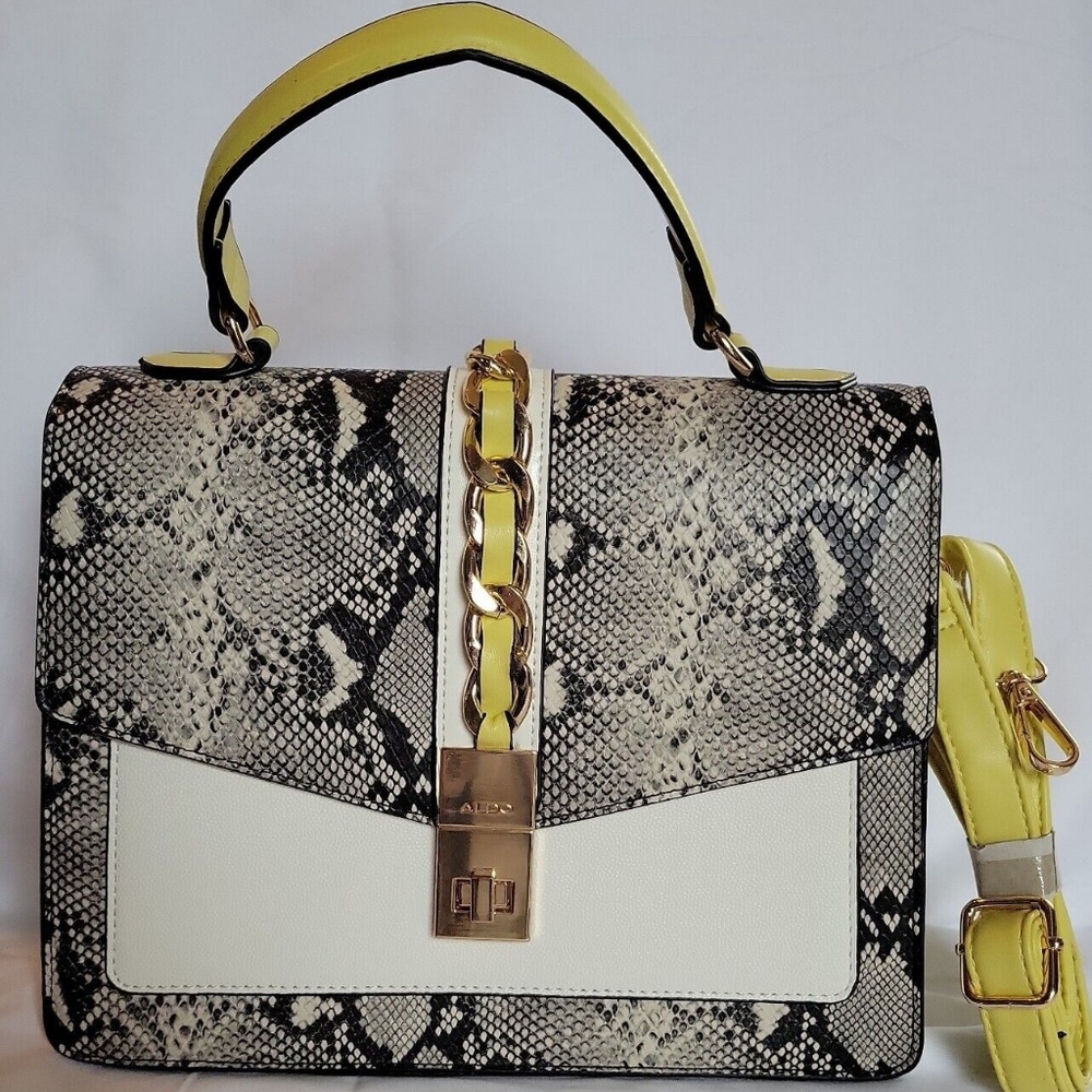 Aldo black and white purse